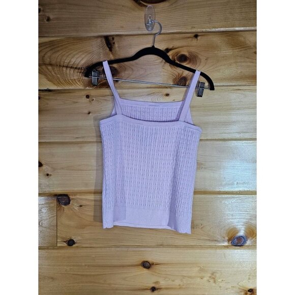 Ralph Lauren Tank Top Womens Size Medium Pink Cable Knit Cotton Blind - Picture 6 of 8